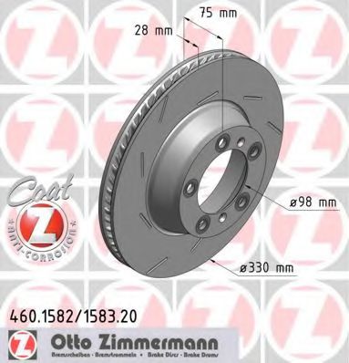 460.1583.20 ZIMMERMANN Brake System Brake Disc