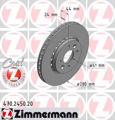 470.2450.20 ZIMMERMANN Brake System Brake Disc