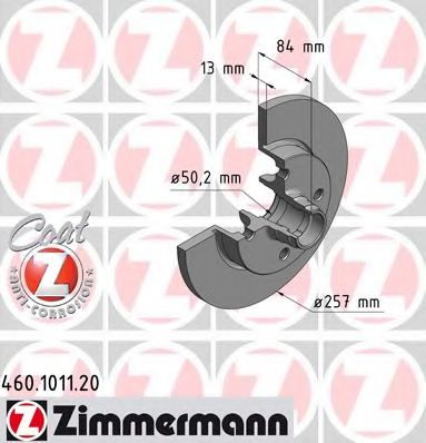 460.1011.20 ZIMMERMANN Brake System Brake Disc