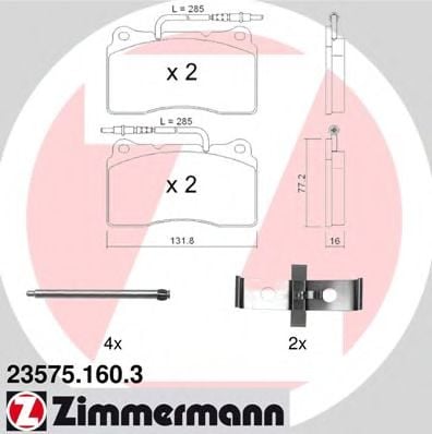 23575.160.3 ZIMMERMANN Brake System Brake Pad Set, disc brake