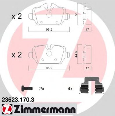 23623.170.3 ZIMMERMANN Brake System Brake Pad Set, disc brake