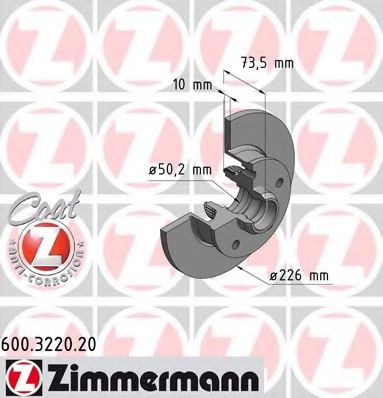600.3220.20 ZIMMERMANN Brake System Brake Disc