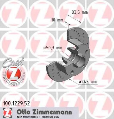 100.1229.52 ZIMMERMANN Тормозная система Тормозной диск