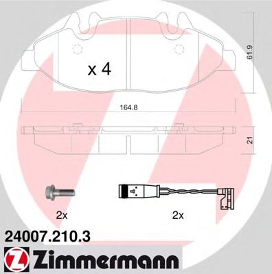 24007.210.3 ZIMMERMANN Brake System Brake Pad Set, disc brake