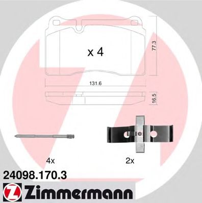 24098.170.3 ZIMMERMANN Brake Pad Set, disc brake