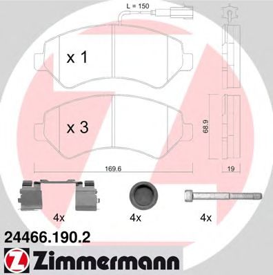 244661902 ZIMMERMANN Brake Pad Set, disc brake