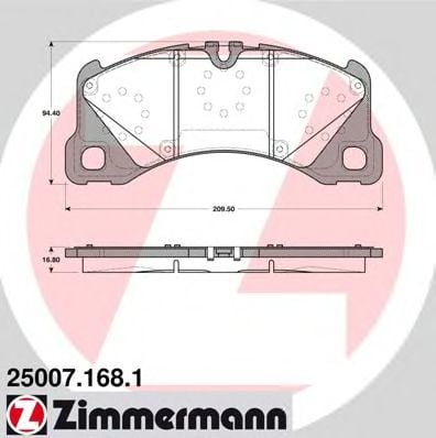 25007.168.1 ZIMMERMANN Brake System Brake Pad Set, disc brake