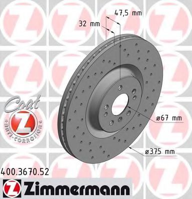 400.3670.52 ZIMMERMANN Brake System Brake Disc