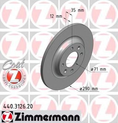 440.3126.20 ZIMMERMANN Brake System Brake Disc