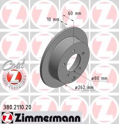 380.2110.20 ZIMMERMANN Brake System Brake Disc