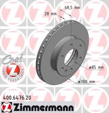 400.6476.20 ZIMMERMANN Brake System Brake Disc