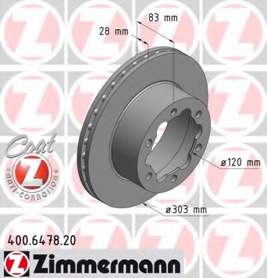 400.6478.20 ZIMMERMANN Brake System Brake Disc