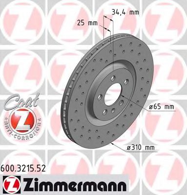 600.3215.52 ZIMMERMANN Brake System Brake Disc