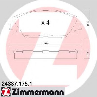 24337.175.1 ZIMMERMANN Brake Pad Set, disc brake