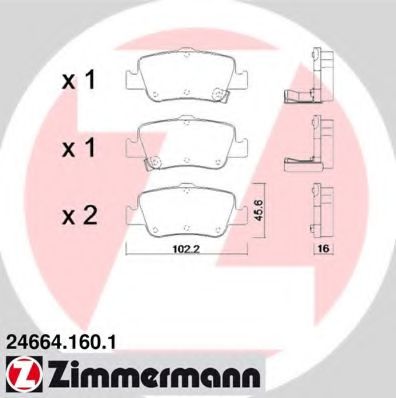 24664.160.1 ZIMMERMANN Brake Pad Set, disc brake