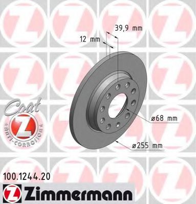 100.1244.20 ZIMMERMANN Brake System Brake Disc