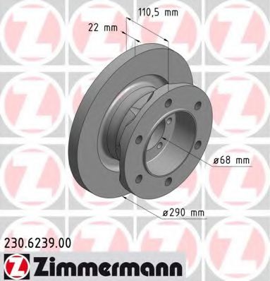 230.6239.00 ZIMMERMANN Brake System Brake Disc