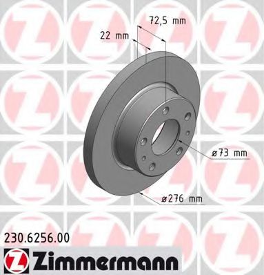 230.6256.00 ZIMMERMANN Brake System Brake Disc