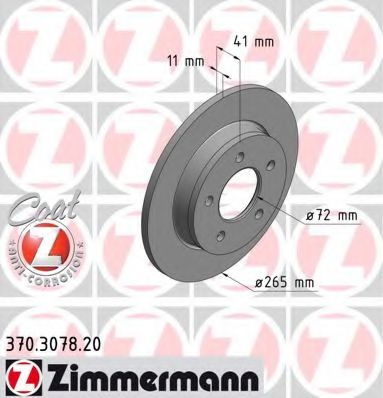 370.3078.20 ZIMMERMANN Brake System Brake Disc