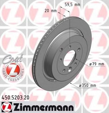 450.5203.20 ZIMMERMANN Brake System Brake Disc
