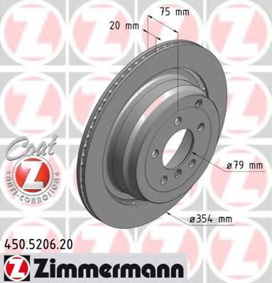 450.5206.20 ZIMMERMANN Brake System Brake Disc