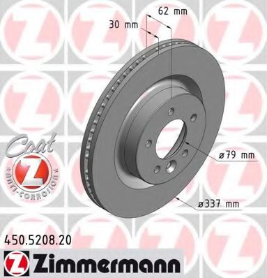 450.5208.20 ZIMMERMANN Brake System Brake Disc