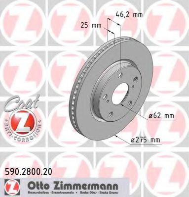 590.2800.20 ZIMMERMANN Brake System Brake Disc