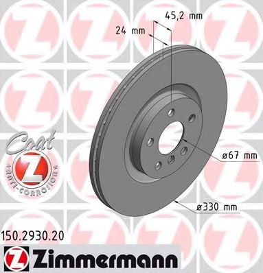 150.2930.20 ZIMMERMANN Brake System Brake Disc