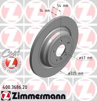 400.3686.20 ZIMMERMANN Brake System Brake Disc