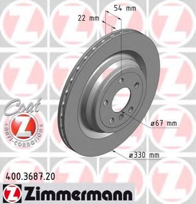 400.3687.20 ZIMMERMANN Brake System Brake Disc