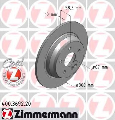 400.3692.20 ZIMMERMANN Brake System Brake Disc
