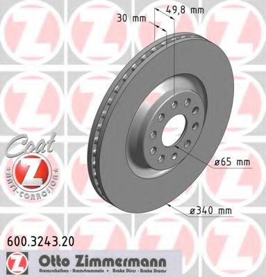 600.3243.20 ZIMMERMANN Brake System Brake Disc