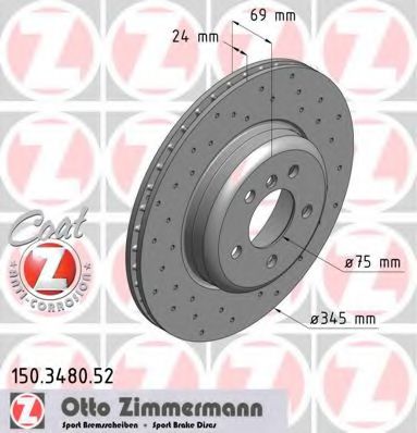 150.3480.52 ZIMMERMANN Brake System Brake Disc