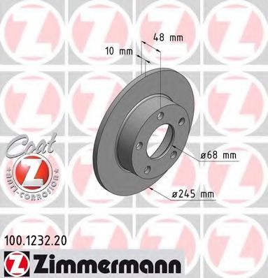 100.1232.20 ZIMMERMANN Brake System Brake Disc
