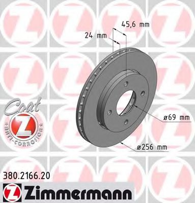 380.2166.20 ZIMMERMANN Brake System Brake Disc