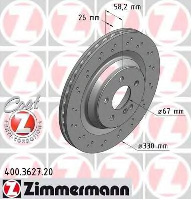 400.3627.20 ZIMMERMANN Brake System Brake Disc