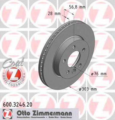 600.3246.20 ZIMMERMANN Brake System Brake Disc