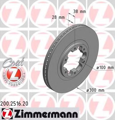 200.2516.20 ZIMMERMANN Brake Disc