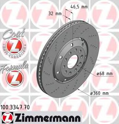 100.3347.70 ZIMMERMANN Brake System Brake Disc