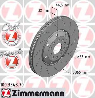 100.3348.70 ZIMMERMANN Brake System Brake Disc