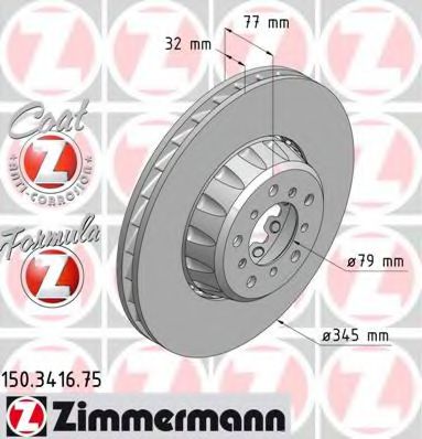 150.3416.75 ZIMMERMANN Brake System Brake Disc