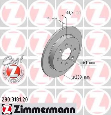 280.3181.20 ZIMMERMANN Brake System Brake Disc