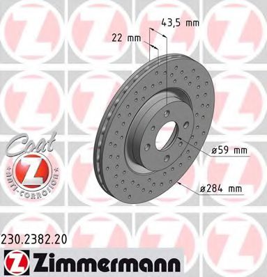 230.2382.20 ZIMMERMANN Brake System Brake Disc