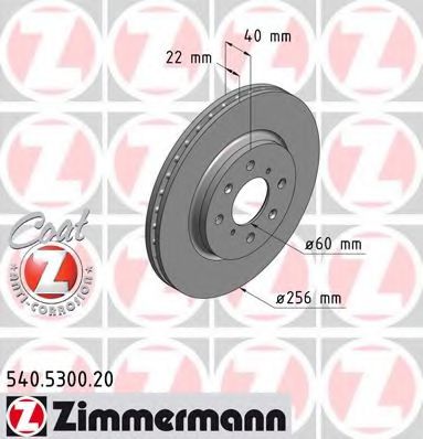 540.5300.20 ZIMMERMANN Brake System Brake Disc