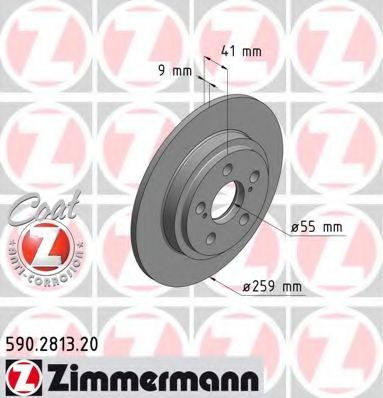 590.2813.20 ZIMMERMANN Brake System Brake Disc