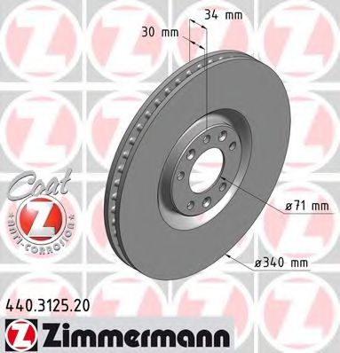 440.3125.20 ZIMMERMANN Brake System Brake Disc