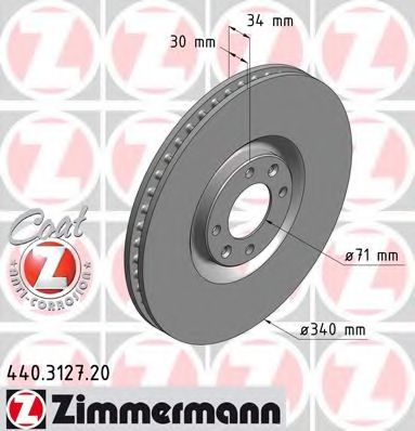 440.3127.20 ZIMMERMANN Brake System Brake Disc
