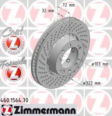 460.1564.70 ZIMMERMANN Brake System Brake Disc