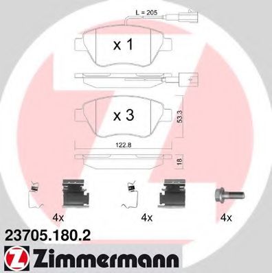 237051802 ZIMMERMANN Brake Pad Set, disc brake
