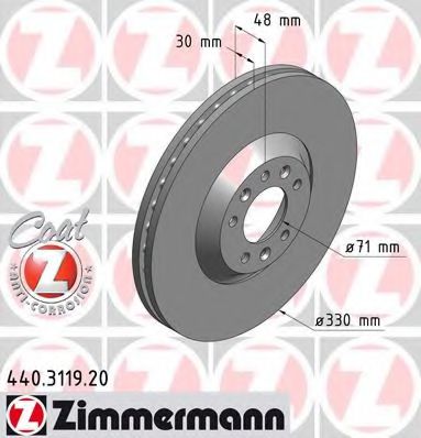440.3119.20 ZIMMERMANN Brake System Brake Disc